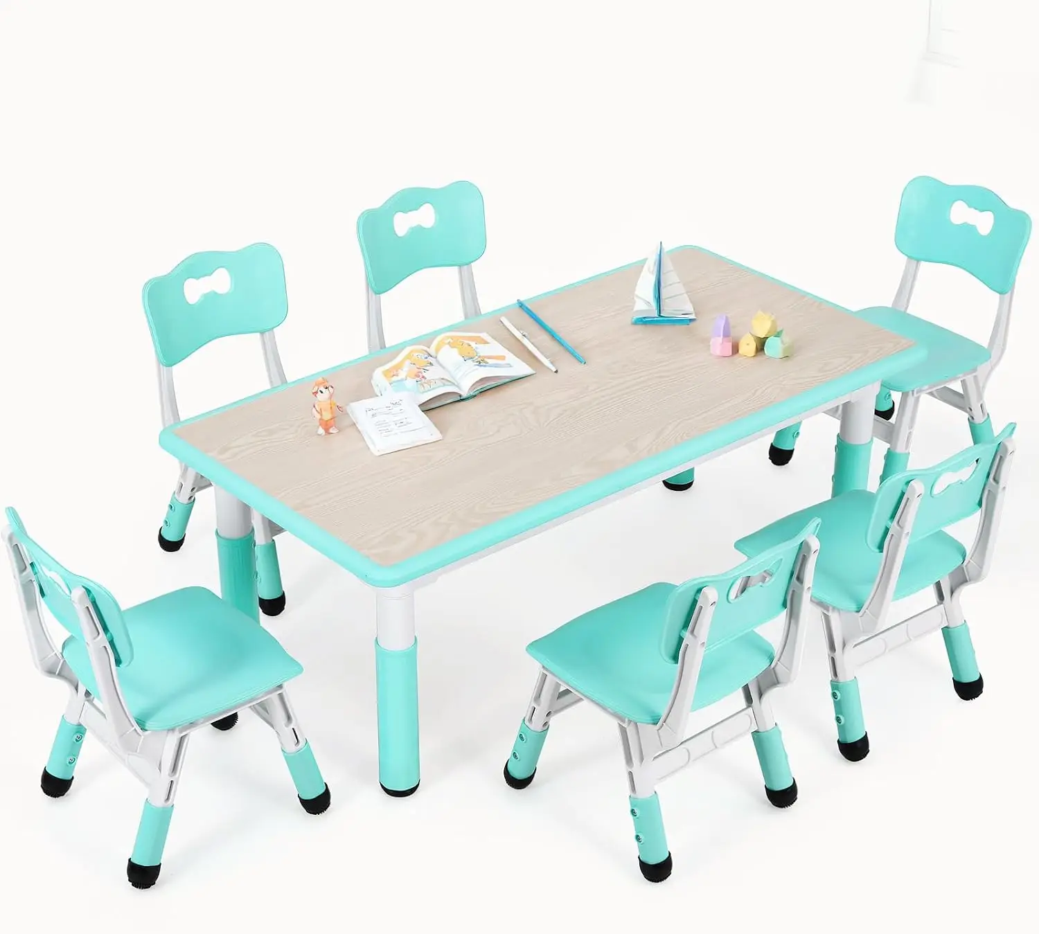 Art Craft For Preschoolers - طاولة أطفال مع 6 كراسي، مكتب