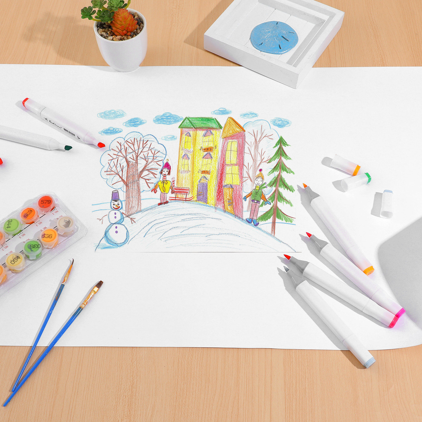 Art And Craft Recycle - لفة ورق رسم بيضاء، حمضية متعادلة،