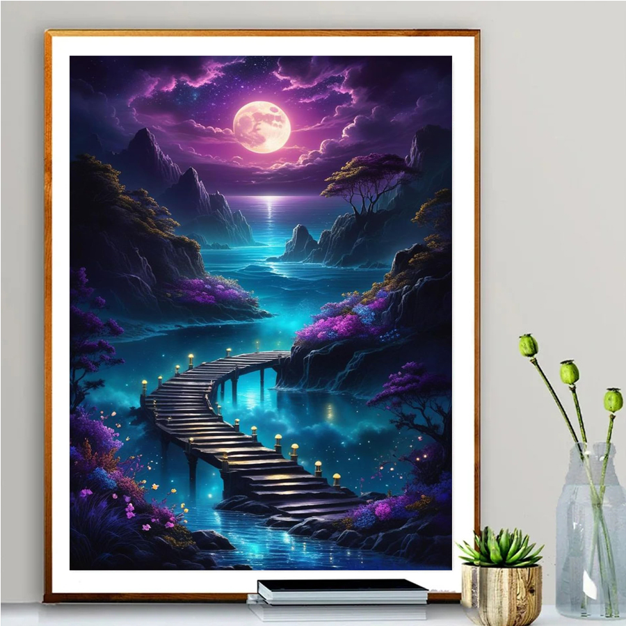 Art Craft Night - الكبار الماس اللوحة القمر ليلة الطلاء