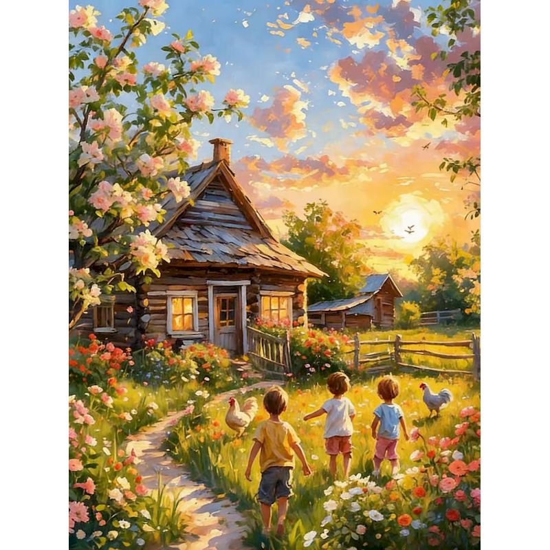 Art Craft Village - GATYZTORY لوحة رسم قرية بالأرقام للكبار،