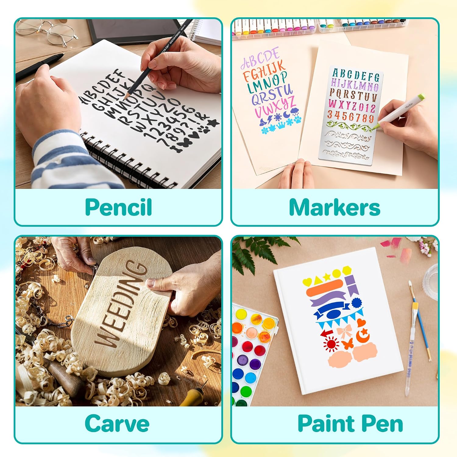 9 قطع من قوالب الحروف والأرقام - مراجعة Art Craft Journal وسعره