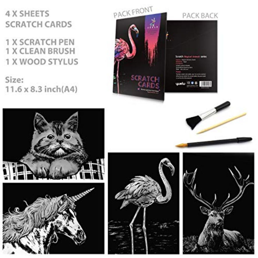 ورق رسم قوس قزح للخدش مقاس A4  - مراجعة Art Craft Night وسعره