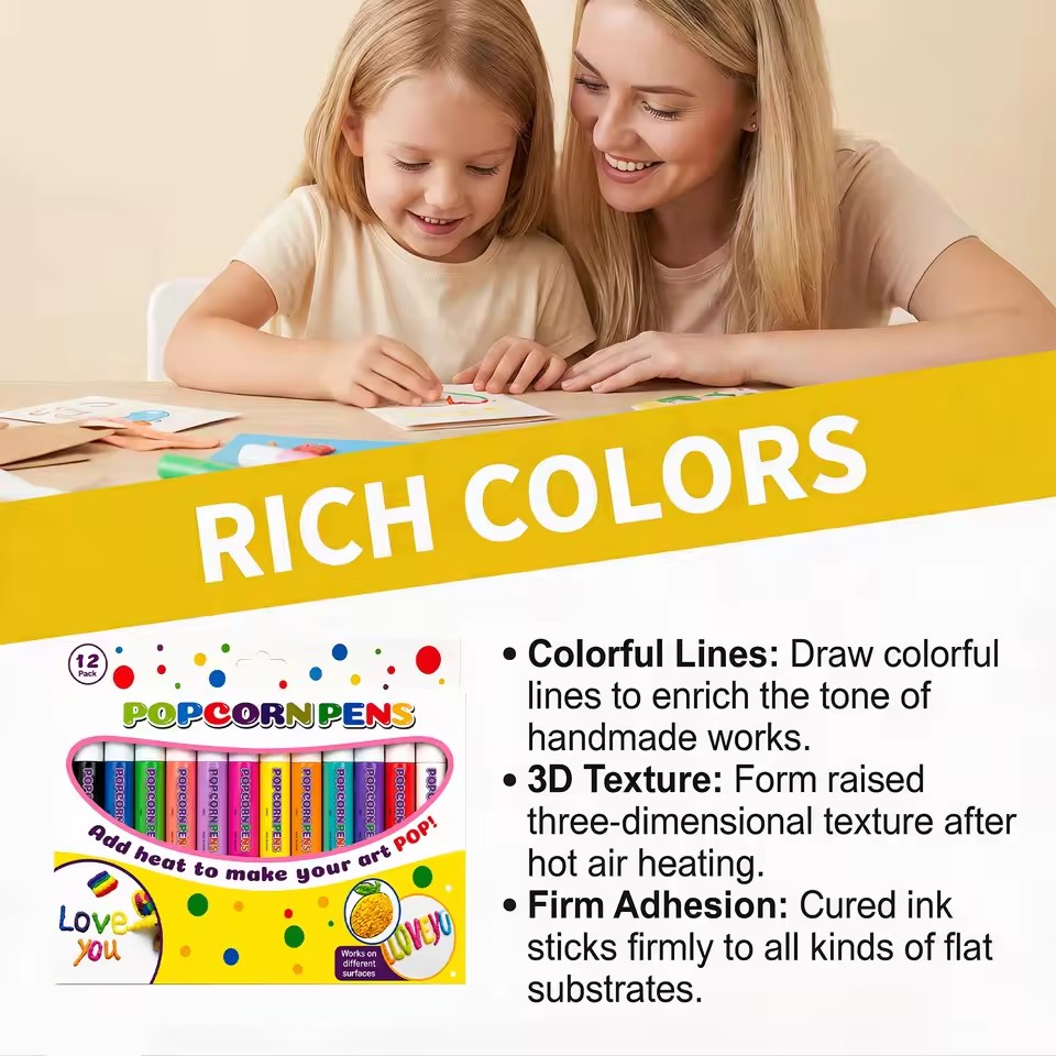 مجموعة أقلام بوبكورن منتفخة، م - مراجعة Art Craft Journal وسعره