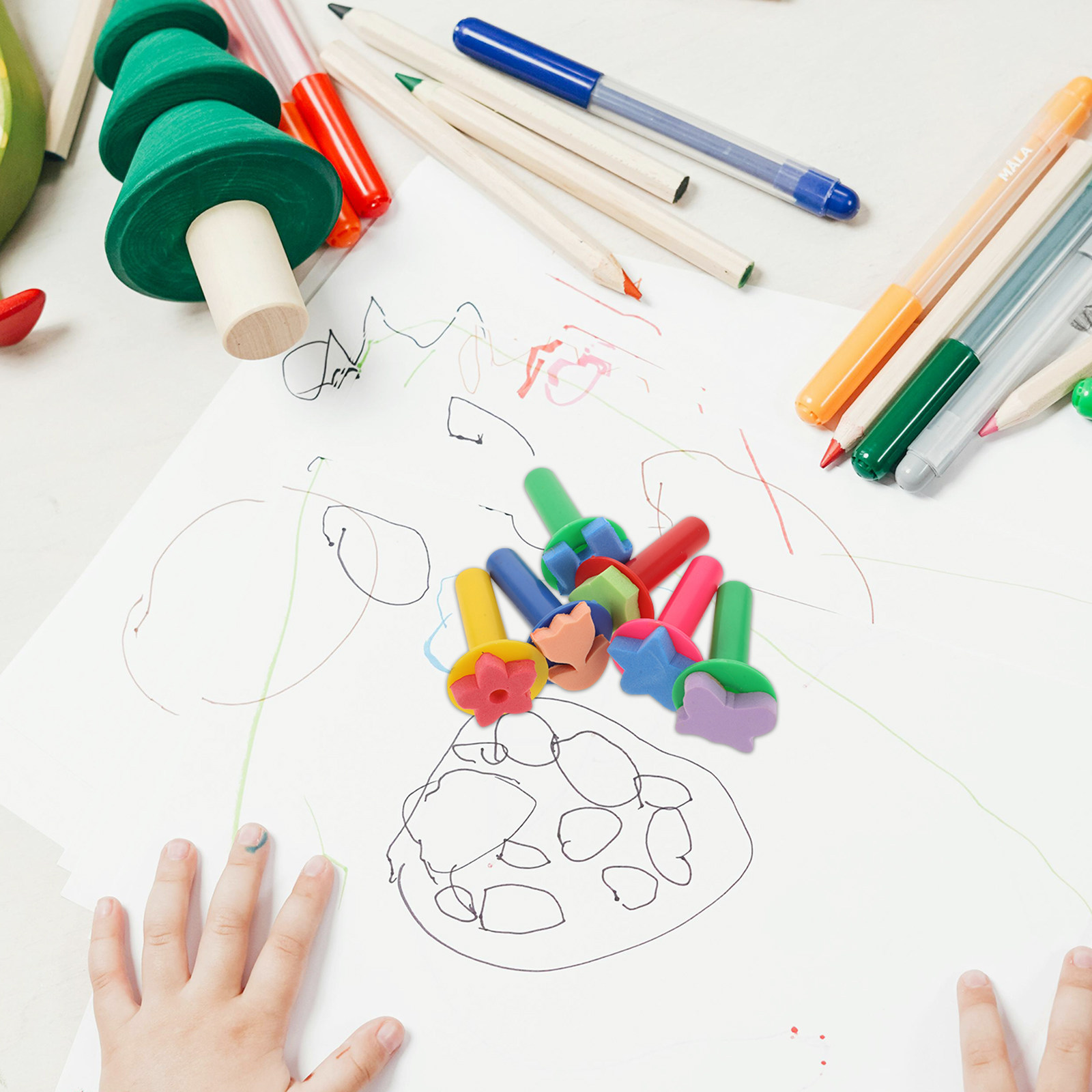 مجموعة من 6 فرش إسفنجية آمنة ل - مراجعة Art Craft For Preschoolers وسعره