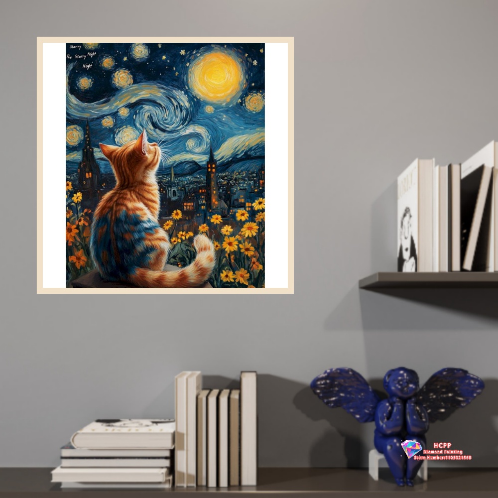 طقم رسم بالألماس على شكل قطة،  - مراجعة Art Craft Night وسعره