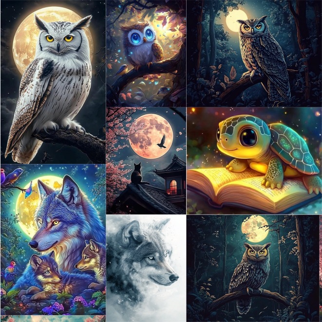 طقم رسم بالألماس على شكل بومة  - مراجعة Art Craft Night وسعره